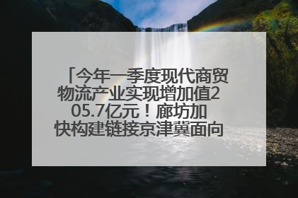 今年一季度现代商贸物流产业实现增加值205.7亿元！廊坊加快构建链接京津冀面向全世界的物流通道
