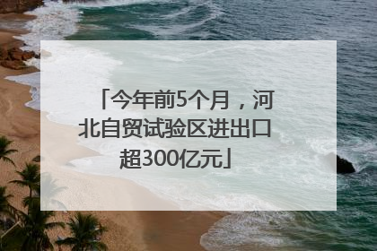 今年前5个月，河北自贸试验区进出口超300亿元