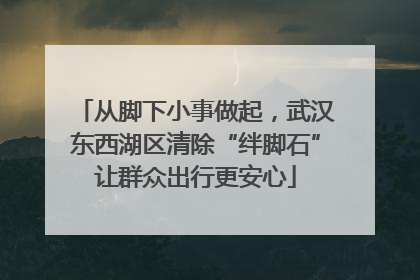 从脚下小事做起，武汉东西湖区清除“绊脚石”让群众出行更安心