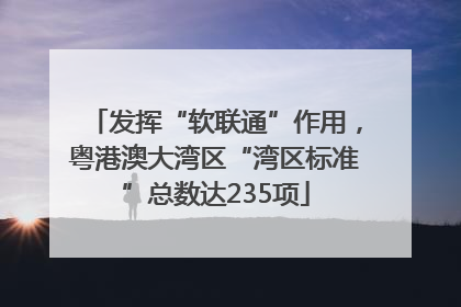 发挥“软联通”作用，粤港澳大湾区“湾区标准”总数达235项
