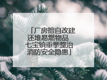 厂房擅自改建还堆易燃物品 七宝镇重拳整治消防安全隐患