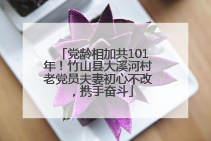 党龄相加共101年！竹山县大溪河村老党员夫妻初心不改，携手奋斗