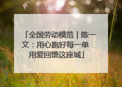 全国劳动模范｜陈一文：用心跑好每一单 用爱回馈这座城
