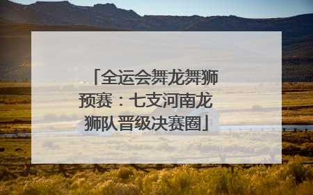 全运会舞龙舞狮预赛：七支河南龙狮队晋级决赛圈