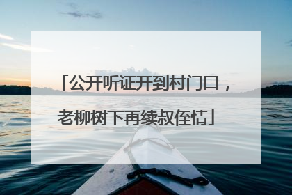 公开听证开到村门口，老柳树下再续叔侄情