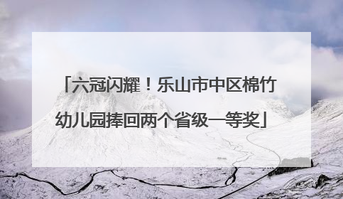 六冠闪耀！乐山市中区棉竹幼儿园捧回两个省级一等奖