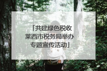 共建绿色税收 莱西市税务局举办专题宣传活动