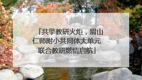 共擎教研火炬，眉山仁师附小共同体大单元联合教研燃情启航