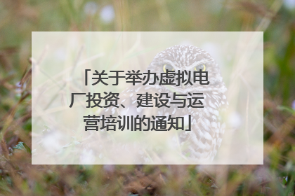 关于举办虚拟电厂投资、建设与运营培训的通知