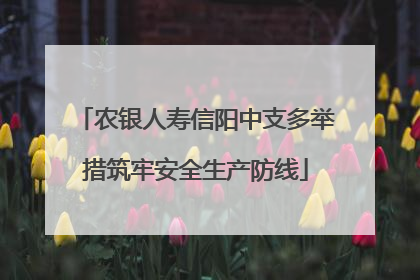 农银人寿信阳中支多举措筑牢安全生产防线