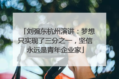 刘强东杭州演讲：梦想只实现了三分之一，坚信永远是青年企业家