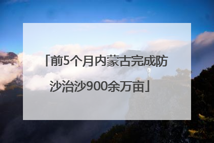 前5个月内蒙古完成防沙治沙900余万亩