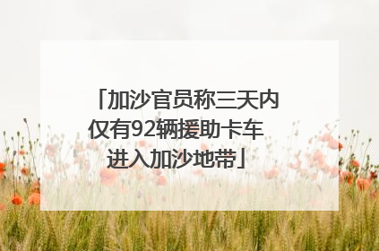 加沙官员称三天内仅有92辆援助卡车进入加沙地带