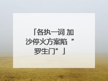 各执一词 加沙停火方案陷“罗生门”