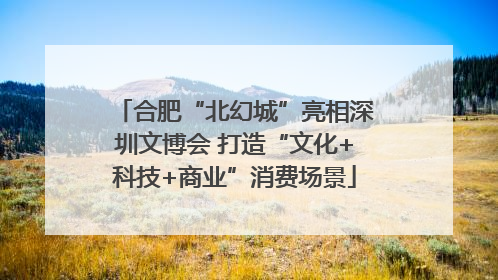 合肥“北幻城”亮相深圳文博会 打造“文化+科技+商业”消费场景