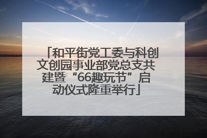 和平街党工委与科创文创园事业部党总支共建暨“66趣玩节”启动仪式隆重举行