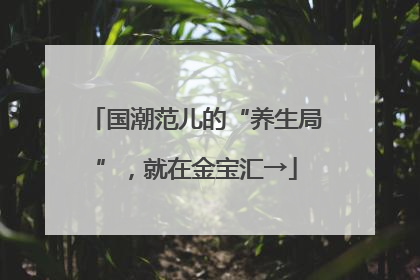 国潮范儿的“养生局”，就在金宝汇→