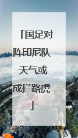 国足对阵印尼队 天气或成拦路虎