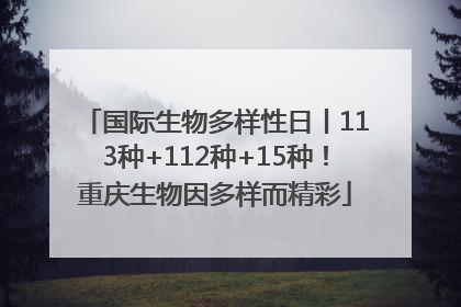国际生物多样性日丨113种+112种+15种！重庆生物因多样而精彩