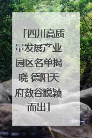 四川高质量发展产业园区名单揭晓 德阳天府数谷脱颖而出