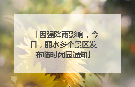 因强降雨影响，今日，丽水多个景区发布临时闭园通知