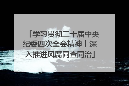 学习贯彻二十届中央纪委四次全会精神丨深入推进风腐同查同治