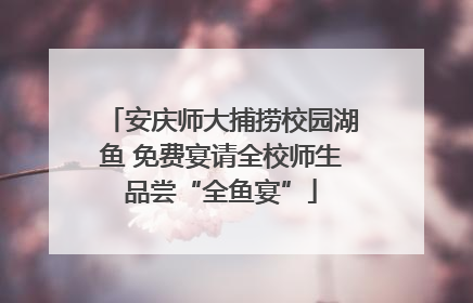 安庆师大捕捞校园湖鱼 免费宴请全校师生品尝“全鱼宴”