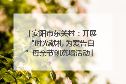 安阳市东关村：开展“时光献礼 为爱告白”母亲节创意墙活动