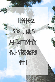 增长2.5%，前5月我国外贸保持较强韧性