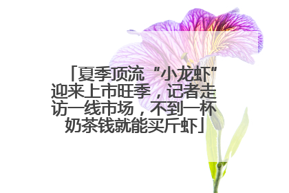 夏季顶流“小龙虾”迎来上市旺季，记者走访一线市场，不到一杯奶茶钱就能买斤虾