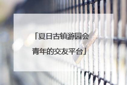 夏日古镇游园会 青年的交友平台