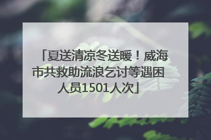夏送清凉冬送暖！威海市共救助流浪乞讨等遇困人员1501人次