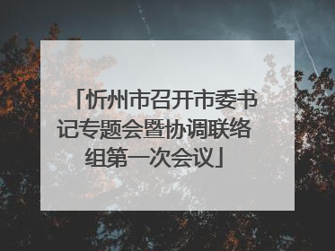 忻州市召开市委书记专题会暨协调联络组第一次会议