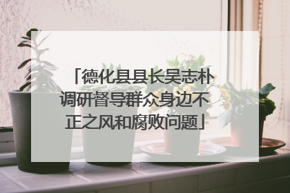 德化县县长吴志朴调研督导群众身边不正之风和腐败问题