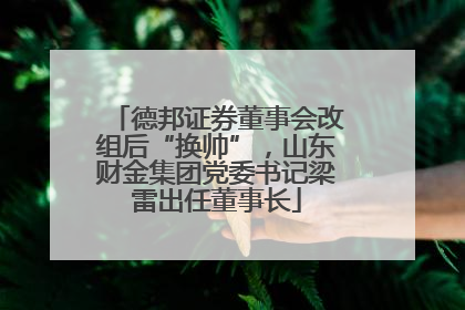 德邦证券董事会改组后“换帅”，山东财金集团党委书记梁雷出任董事长