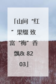 山间“红”果缀 致富“梅”香飘& 8203