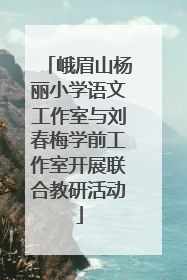 峨眉山杨丽小学语文工作室与刘春梅学前工作室开展联合教研活动