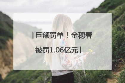 巨额罚单！金穗春被罚1.06亿元