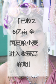 已收2.6亿亩 全国夏粮小麦进入收获高峰期