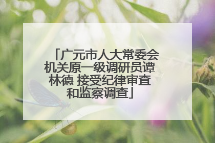广元市人大常委会机关原一级调研员谭林德 接受纪律审查和监察调查