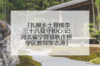 扎根乡土育桃李 三十八载守初心 记河北省宁晋县耿庄桥学区教师张志涛
