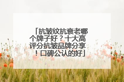 抗皱纹抗衰老哪个牌子好？十大高评分抗皱品牌分享！口碑公认的好