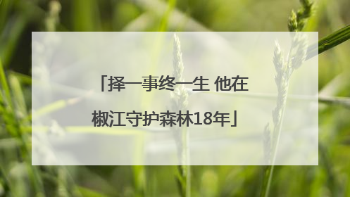 择一事终一生 他在椒江守护森林18年