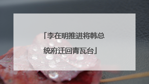 李在明推进将韩总统府迁回青瓦台