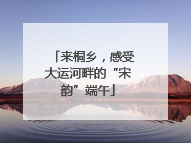 来桐乡，感受大运河畔的“宋韵”端午