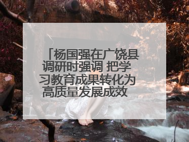 杨国强在广饶县调研时强调 把学习教育成果转化为高质量发展成效 推动经济稳健向好进中提质