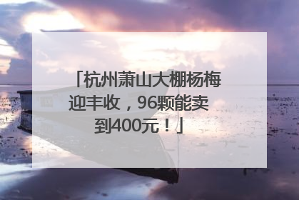 杭州萧山大棚杨梅迎丰收，96颗能卖到400元！