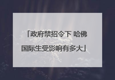 政府禁招令下 哈佛国际生受影响有多大
