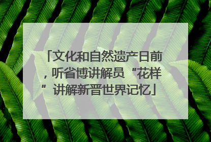 文化和自然遗产日前，听省博讲解员“花样”讲解新晋世界记忆