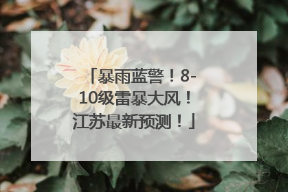 暴雨蓝警！8-10级雷暴大风！江苏最新预测！